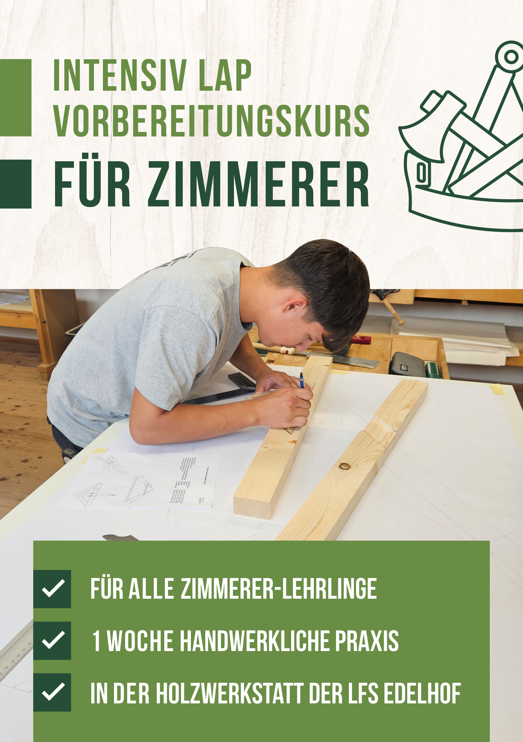 Intensivvorbereitungskurs für Zimmerer